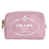 Prada Cosmetic Pouch, £250, Accessories, Pink, Canvas, Front view